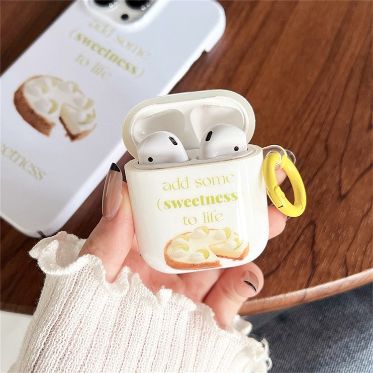 For Apple AirPods with Charging Case (2016) / (2019) / AirPods with Wireless Charging Case (2019) Anti-Fall Cover Fruit Cake IMD + TPU Earbuds Case with Buckle