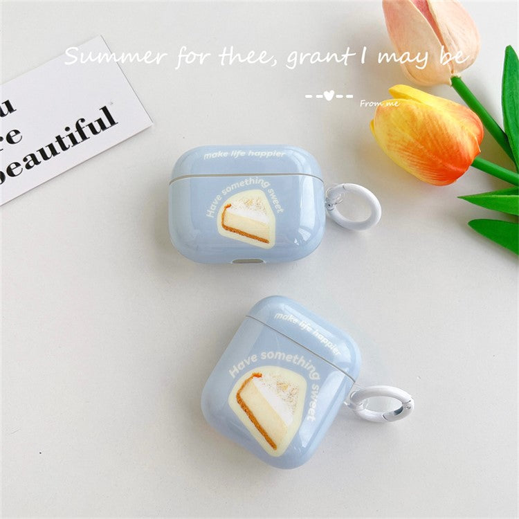 For Apple AirPods with Charging Case (2016) / (2019) / AirPods with Wireless Charging Case (2019) Anti-Drop Cover Dessert Pattern IMD + TPU Headset Case with Buckle