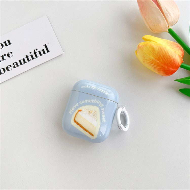 For Apple AirPods with Charging Case (2016) / (2019) / AirPods with Wireless Charging Case (2019) Anti-Drop Cover Dessert Pattern IMD + TPU Headset Case with Buckle