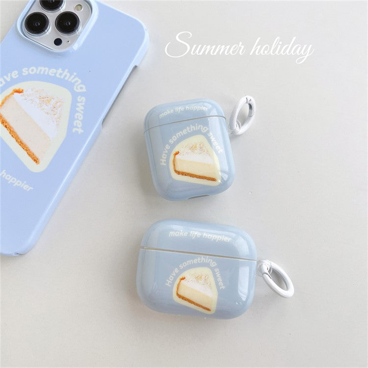 For Apple AirPods with Charging Case (2016) / (2019) / AirPods with Wireless Charging Case (2019) Anti-Drop Cover Dessert Pattern IMD + TPU Headset Case with Buckle