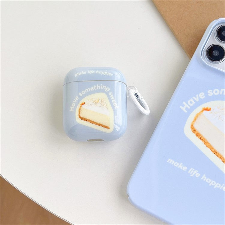 For Apple AirPods with Charging Case (2016) / (2019) / AirPods with Wireless Charging Case (2019) Anti-Drop Cover Dessert Pattern IMD + TPU Headset Case with Buckle