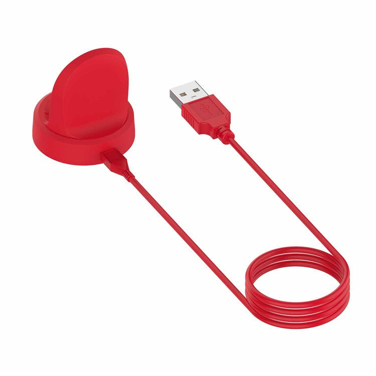For Samsung Galaxy Watch 5 44mm / Watch 5 40mm / Watch 5 Pro 45mm Smartwatch Charger Stand Wireless Charging Dock with USB Cable - Red