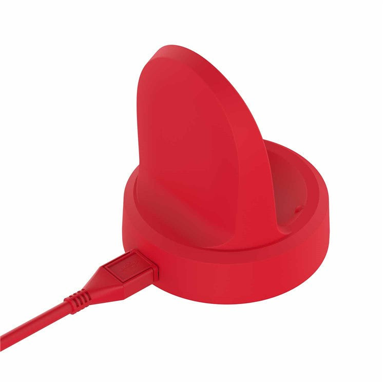 For Samsung Galaxy Watch 5 44mm / Watch 5 40mm / Watch 5 Pro 45mm Smartwatch Charger Stand Wireless Charging Dock with USB Cable - Red