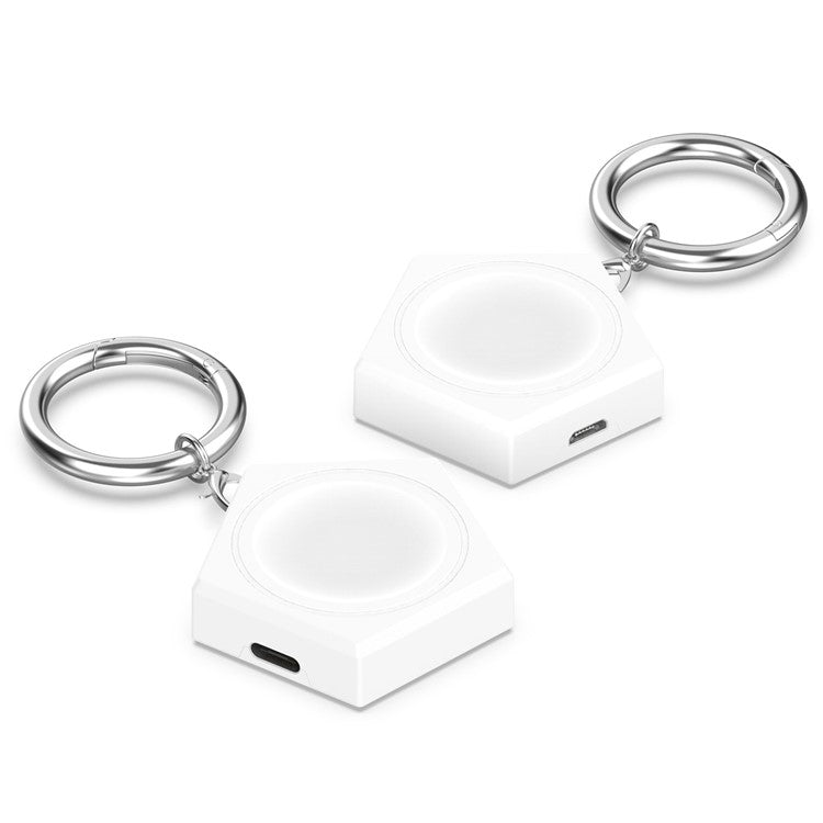 For Samsung Galaxy Watch 5 44mm / Watch 5 40mm / Watch 5 Pro 45mm Portable Pentagonal Wireless Charger Charging Dock Station - White