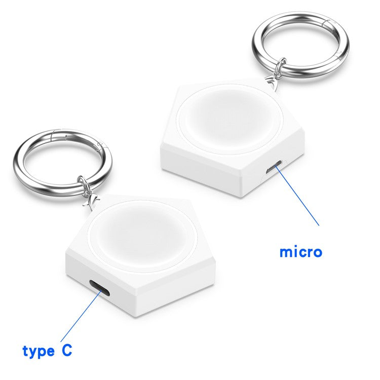 For Samsung Galaxy Watch 5 44mm / Watch 5 40mm / Watch 5 Pro 45mm Portable Pentagonal Wireless Charger Charging Dock Station - White