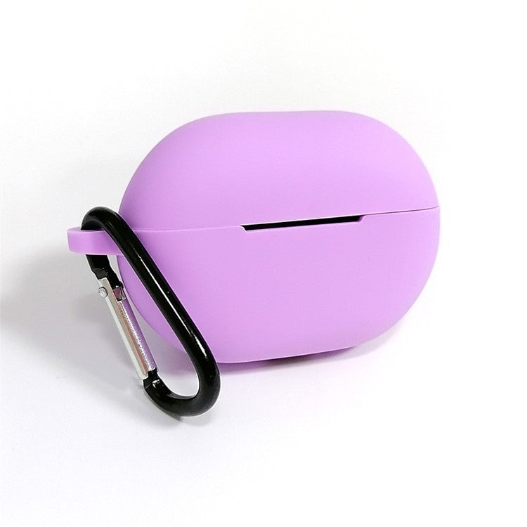 For Huawei FreeBuds Pro 2 Bluetooth Earphone Anti-scratch Silicone Case Protective Cover with Anti-lost Buckle - Light Purple