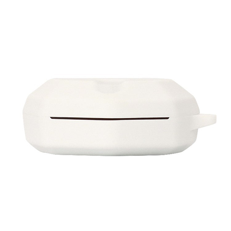 Anti-scratch Silicone Cover for Haylou G3 Earphone Bluetooth Charging Box Headset Protection Shell with Buckle - White