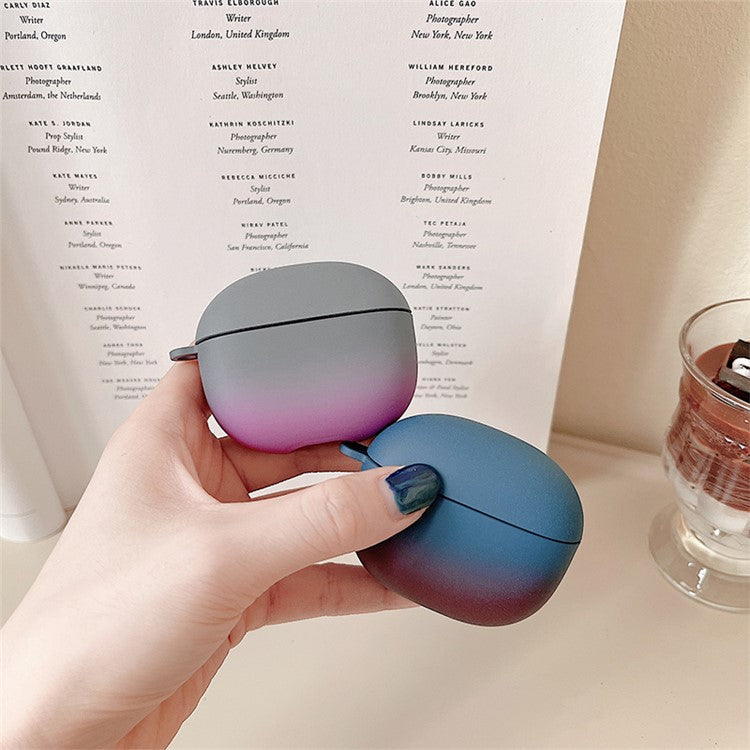 For Lenovo Thinkplus X15 Pro Anti-fall Gradient Frosted Bluetooth Earphone Protective Case Hard PC Cover - Red / Black