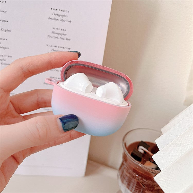 For Lenovo Thinkplus X15 Pro Anti-fall Gradient Frosted Bluetooth Earphone Protective Case Hard PC Cover - Pink / Blue