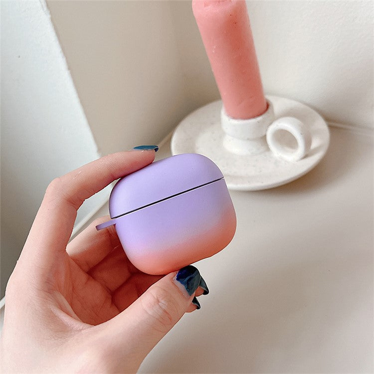 For Lenovo Thinkplus LP40 Pro Full Protection Bluetooth Earphone Case Gradient Frosted Hard PC Anti-dust Drop-proof Cover - Grey / Purple