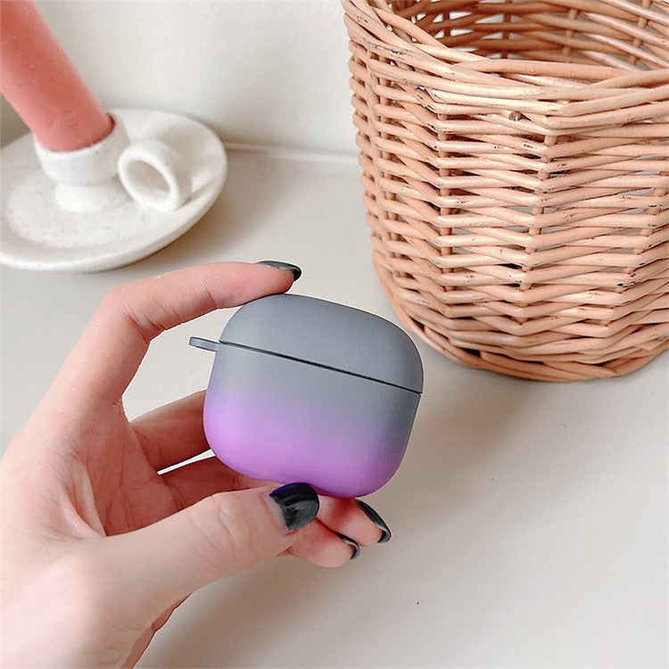 For Lenovo Thinkplus LP40 Pro Full Protection Bluetooth Earphone Case Gradient Frosted Hard PC Anti-dust Drop-proof Cover - Grey / Purple