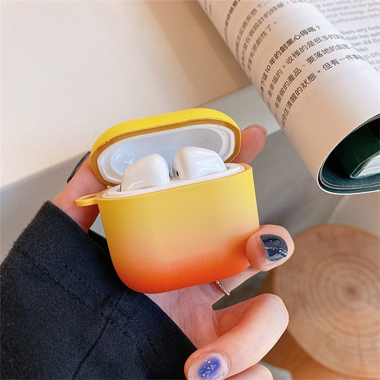 For Redmi Buds 3 Gradient Color Bluetooth Earphone Anti-drop Cover Matte Hard PC Protective Case - Green / Yellow