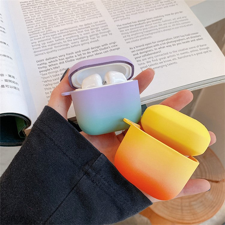 For Redmi Buds 3 Gradient Color Bluetooth Earphone Anti-drop Cover Matte Hard PC Protective Case - Pink / Rose