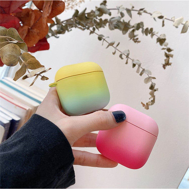 For Redmi Buds 3 Gradient Color Bluetooth Earphone Anti-drop Cover Matte Hard PC Protective Case - Pink / Rose