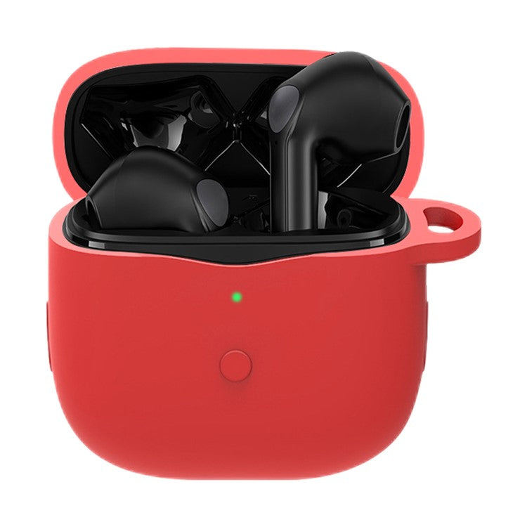 Anti-shock Protection Case for SoundPEATS Air3 Earphone Charging Box, Silicone Soft Cover with Carrying Buckle - Red