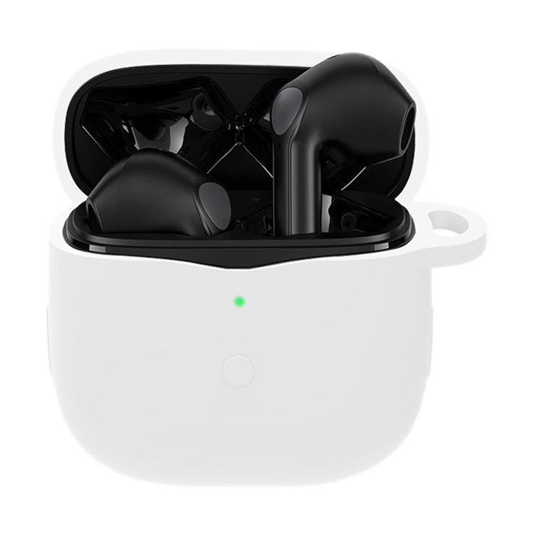 Anti-shock Protection Case for SoundPEATS Air3 Earphone Charging Box, Silicone Soft Cover with Carrying Buckle - White
