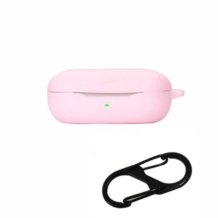 Drop Protection Case for Huawei FreeBuds SE Earphone Charging Box, Silicone Soft Cover with Carrying Buckle - Pink