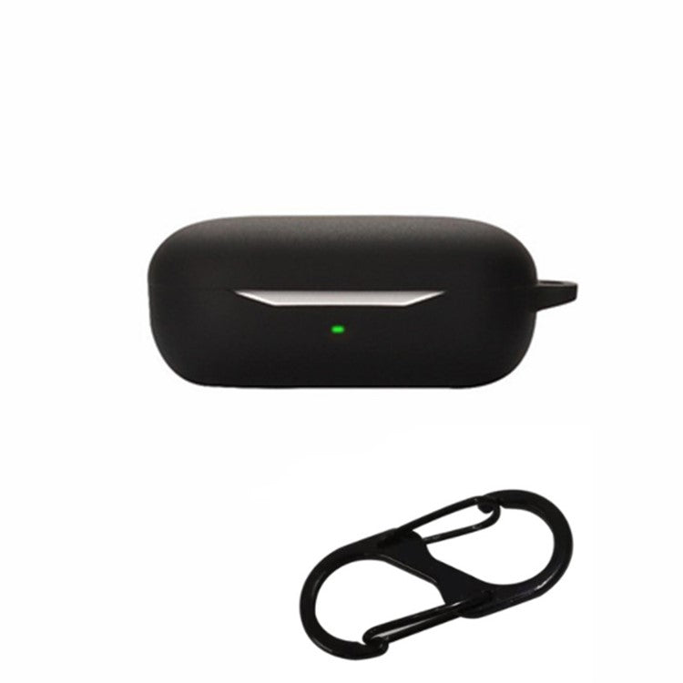 Drop Protection Case for Huawei FreeBuds SE Earphone Charging Box, Silicone Soft Cover with Carrying Buckle - Black