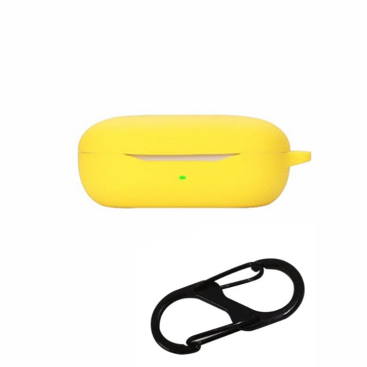 Drop Protection Case for Huawei FreeBuds SE Earphone Charging Box, Silicone Soft Cover with Carrying Buckle - Yellow
