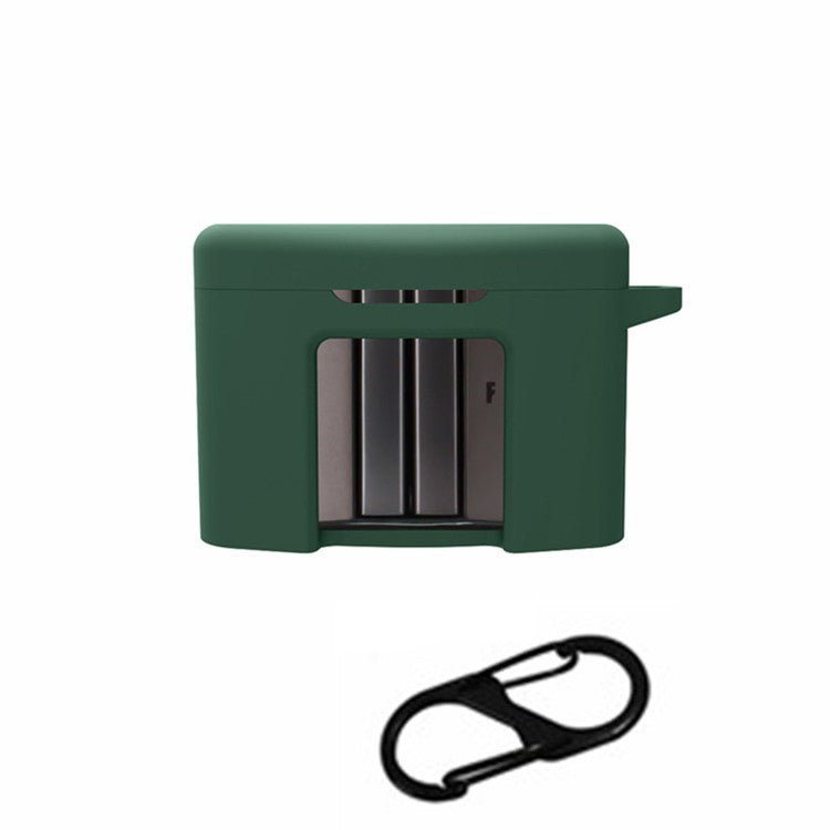 For FIIL CC Pro2 Silicone Case Bluetooth Earphone Anti-scratch Protective Cover with Anti-lost Buckle - Blackish Green