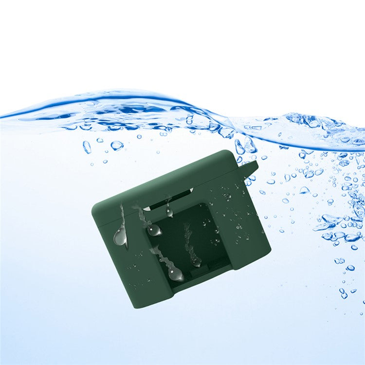 For FIIL CC Pro2 Silicone Case Bluetooth Earphone Anti-scratch Protective Cover with Anti-lost Buckle - Blackish Green