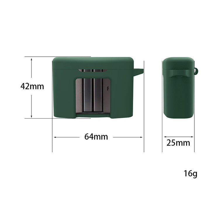 For FIIL CC Pro2 Silicone Case Bluetooth Earphone Anti-scratch Protective Cover with Anti-lost Buckle - Blackish Green