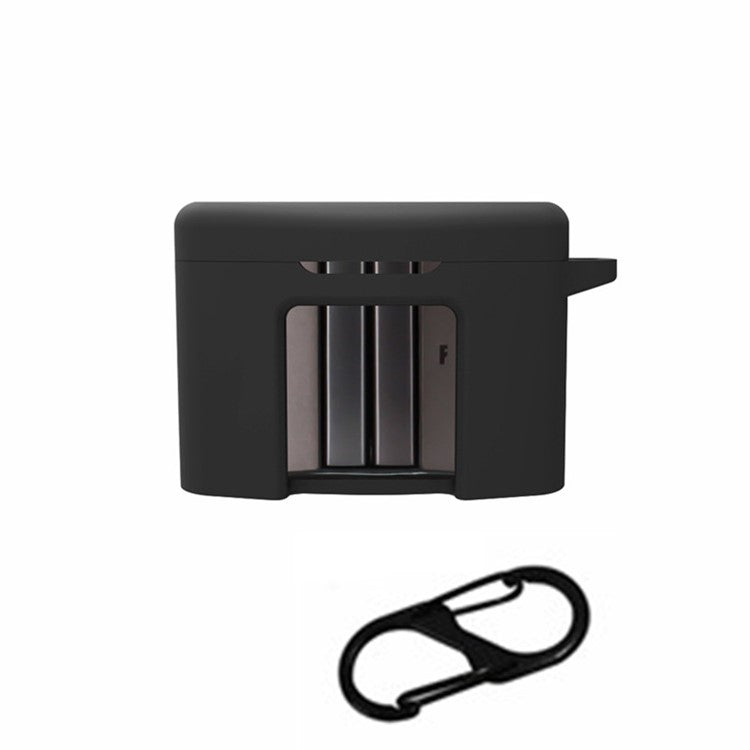 For FIIL CC Pro2 Silicone Case Bluetooth Earphone Anti-scratch Protective Cover with Anti-lost Buckle - Black