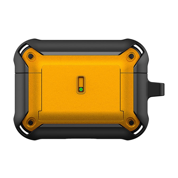 For Apple AirPods Pro Charging Case Cover Dual Color Protective Cover Slide Open TPU+PC Case - Black / Yellow