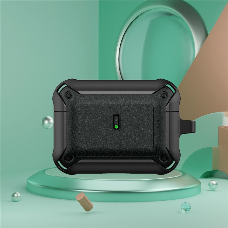 For Apple AirPods Pro Charging Case Cover Dual Color Protective Cover Slide Open TPU+PC Case - Black