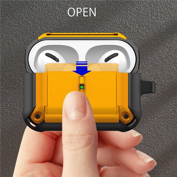 For Apple AirPods Pro Charging Case Cover Dual Color Protective Cover Slide Open TPU+PC Case - Black