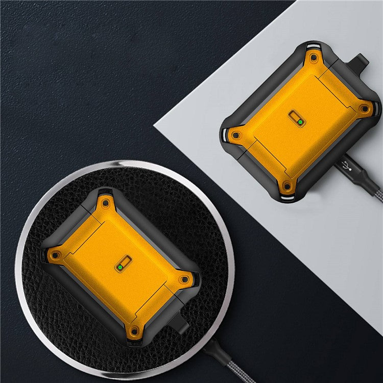 For Apple AirPods Pro Charging Case Cover Dual Color Protective Cover Slide Open TPU+PC Case - Black