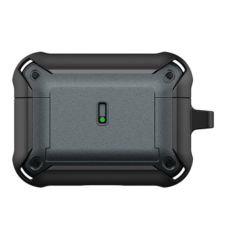 For Apple AirPods Pro Charging Case Cover Dual Color Protective Cover Slide Open TPU+PC Case - Black / Grey