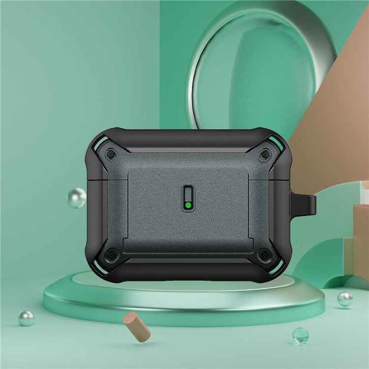 For Apple AirPods Pro Charging Case Cover Dual Color Protective Cover Slide Open TPU+PC Case - Black / Grey