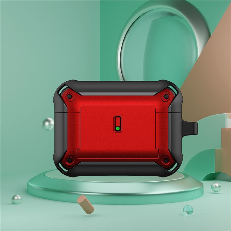 For Apple AirPods Pro Charging Case Cover Dual Color Protective Cover Slide Open TPU+PC Case - Black / Red