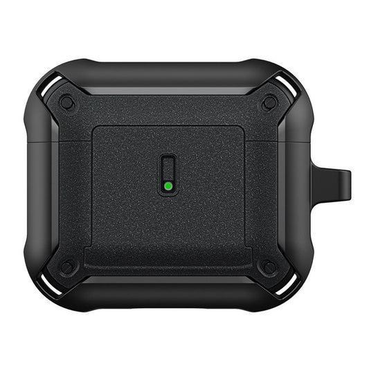 For Apple AirPods 3 Charging Case Cover Drop Proof Dual Color Protective Cover Slide Open TPU+PC Case - Black