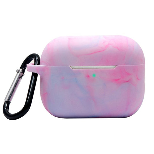 For AirPods Pro 2 Stylish Soft Silicone Protective Case Bluetooth Earphone Drop-proof Cover with Carabiner - Purple