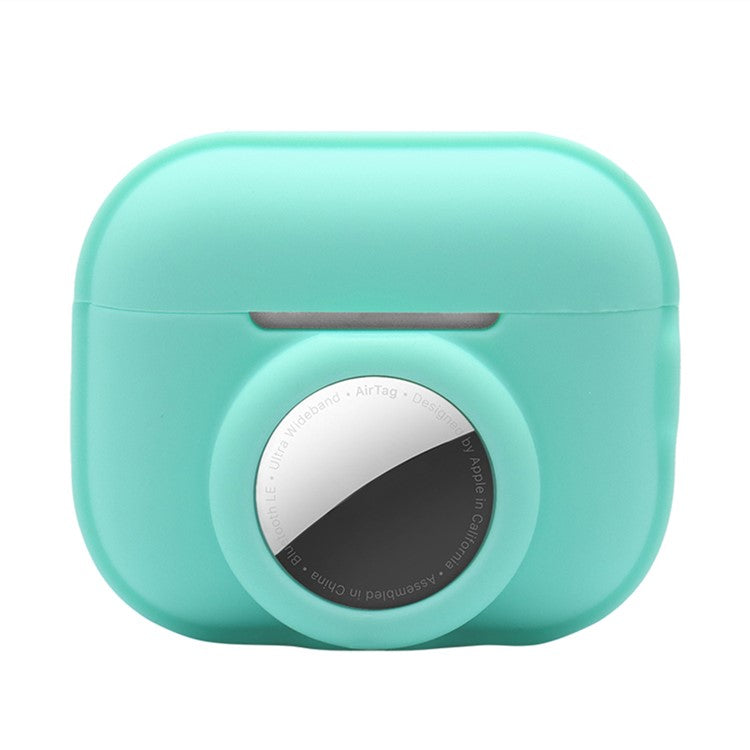 For Apple AirPods Pro 2 + for AirTag 2-in-1 Silicone Protective Cover Anti-drop Case (without Hanging Rope) - Mint Green
