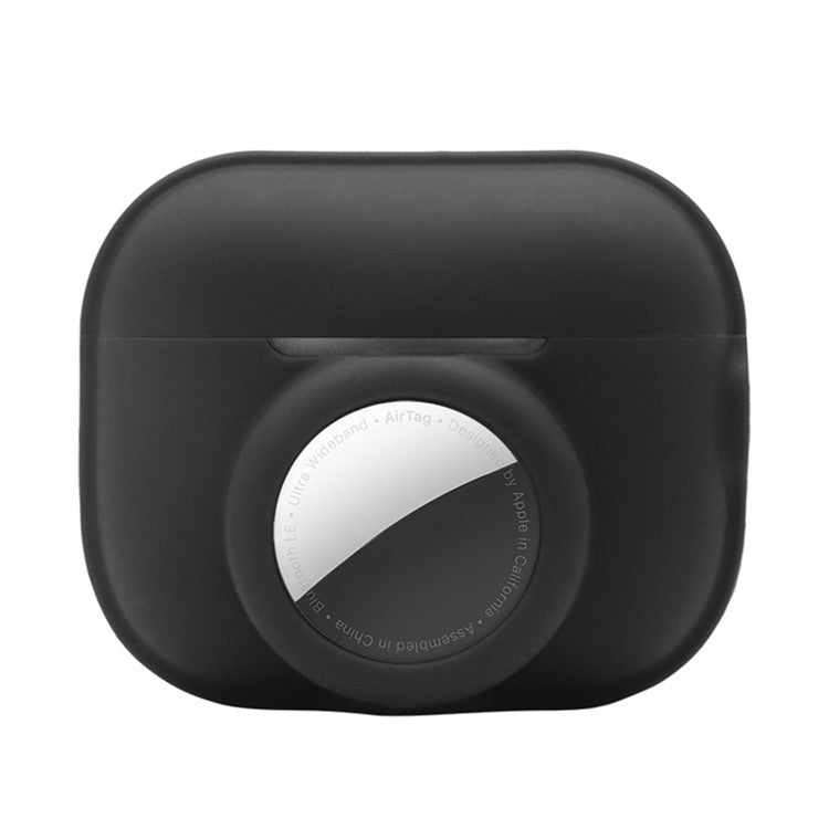For Apple AirPods Pro 2 + for AirTag 2-in-1 Silicone Protective Cover Anti-drop Case (without Hanging Rope) - Black