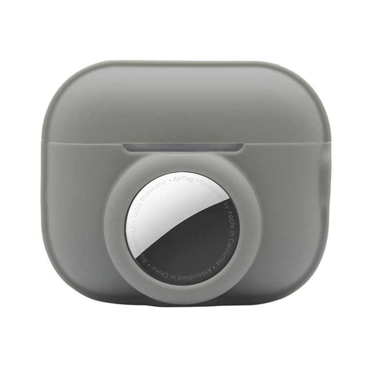 For Apple AirPods Pro 2 + for AirTag 2-in-1 Silicone Protective Cover Anti-drop Case (without Hanging Rope) - Grey