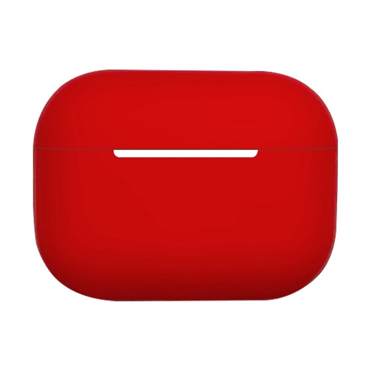 Solid Color Earbuds Silicone Case for Apple AirPods Pro 2, Bluetooth Earbuds Anti-scratch Protective Cover - Red