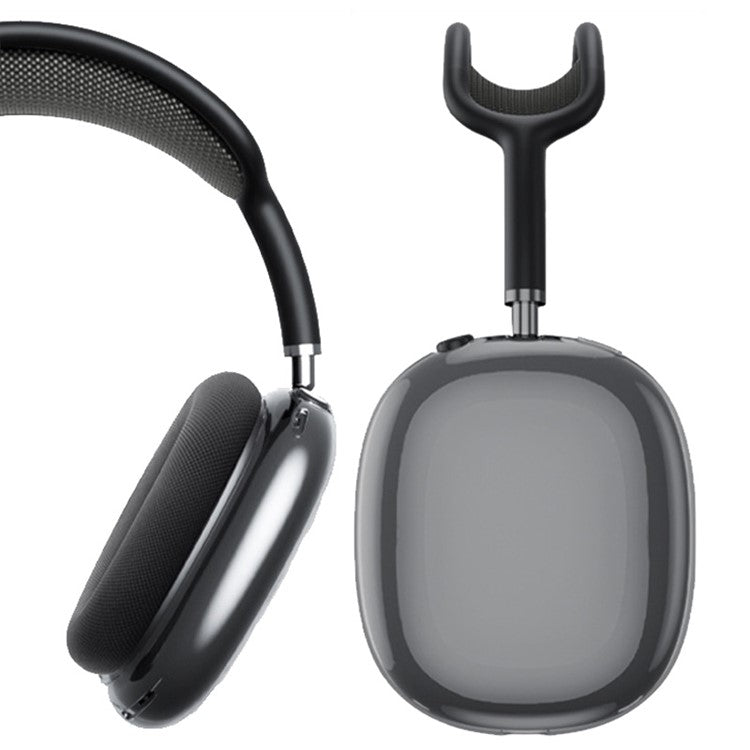 Soft TPU Headphone Case for Apple AirPods Max, Scratch-proof Headset Protective Sleeve Cover - Transparent Black