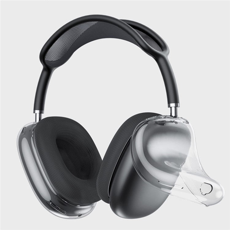 Soft TPU Headphone Case for Apple AirPods Max, Scratch-proof Headset Protective Sleeve Cover - Transparent Black