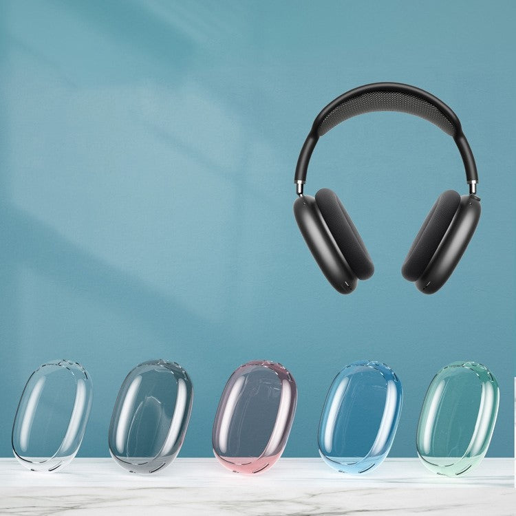 Soft TPU Headphone Case for Apple AirPods Max, Scratch-proof Headset Protective Sleeve Cover - Transparent Blue