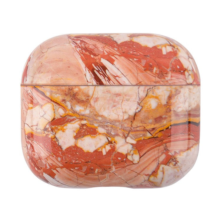 For Apple AirPods Pro (Gen 2) (USB-C) / Pro 2 Anti-drop Hard PC Earbud Case Marble Pattern Bluetooth Earphone Protective Cover - S06