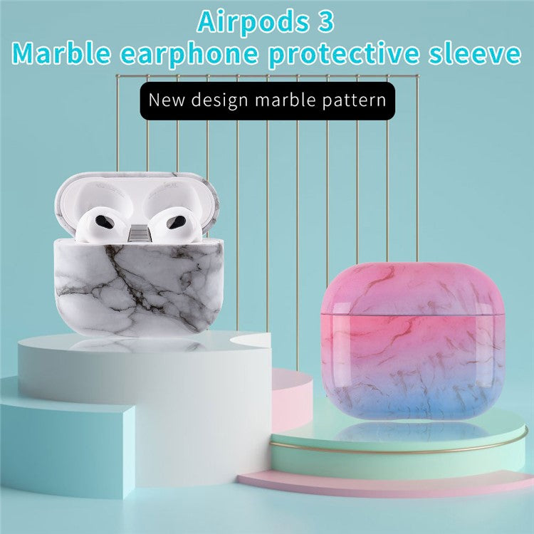 For Apple AirPods Pro (Gen 2) (USB-C) / Pro 2 Anti-drop Hard PC Earbud Case Marble Pattern Bluetooth Earphone Protective Cover - S02