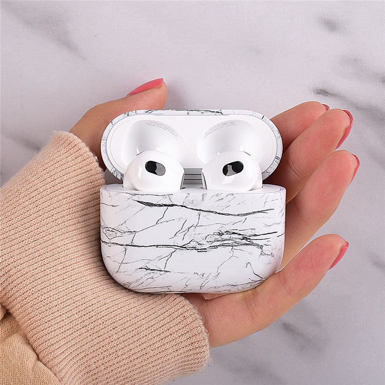 For Apple AirPods Pro (Gen 2) (USB-C) / Pro 2 Anti-drop Hard PC Earbud Case Marble Pattern Bluetooth Earphone Protective Cover - S02