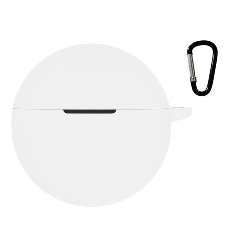 For Oppo Enco Air2i TWS Earphone Anti-dust Anti-drop Silicone Protective Cover with Anti-lost Buckle - White