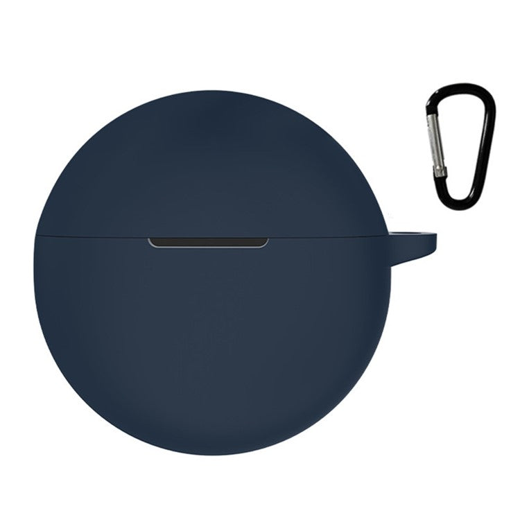 For Oppo Enco Air2i TWS Earphone Anti-dust Anti-drop Silicone Protective Cover with Anti-lost Buckle - Dark Blue