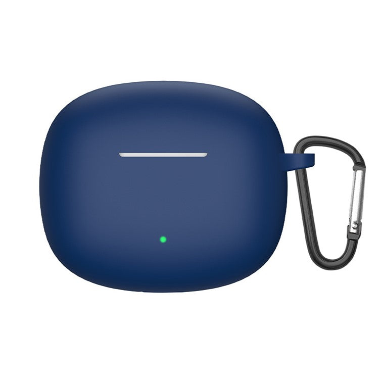 For Honor Moecen Earbuds X3 TWS Bluetooth Earphone Anti-drop Case Silicone Protective Cover with Anti-lost Buckle - Midnight Blue