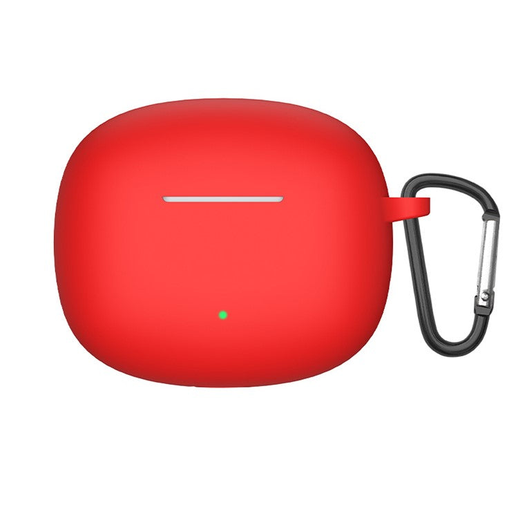 For Honor Moecen Earbuds X3 TWS Bluetooth Earphone Anti-drop Case Silicone Protective Cover with Anti-lost Buckle - Red